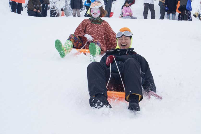 Sledging at the Snowball Festival.