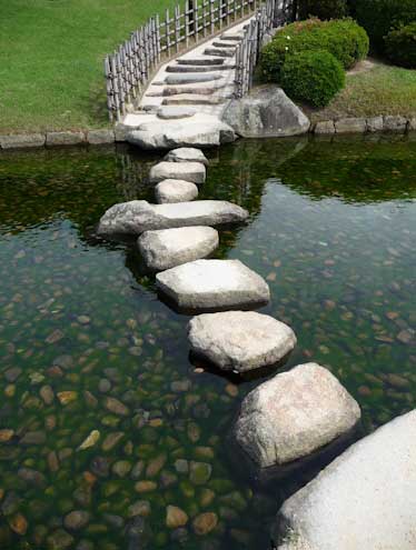 Stepping stones at Kenroku-en Garden.