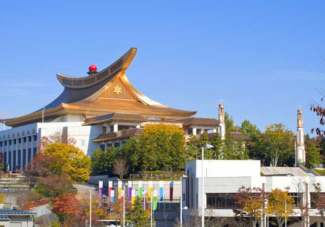 The huge headquarters of the Sukyo Mahikari religious sect, Takayama.