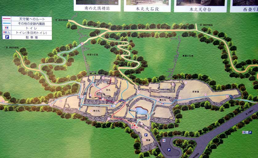 Map of Sumoto Castle, Awaji, Hyogo Prefecture, Japan.