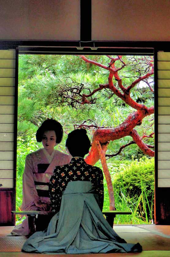 Mannequins in a former samurai residence in Bitchu-Takahashi.