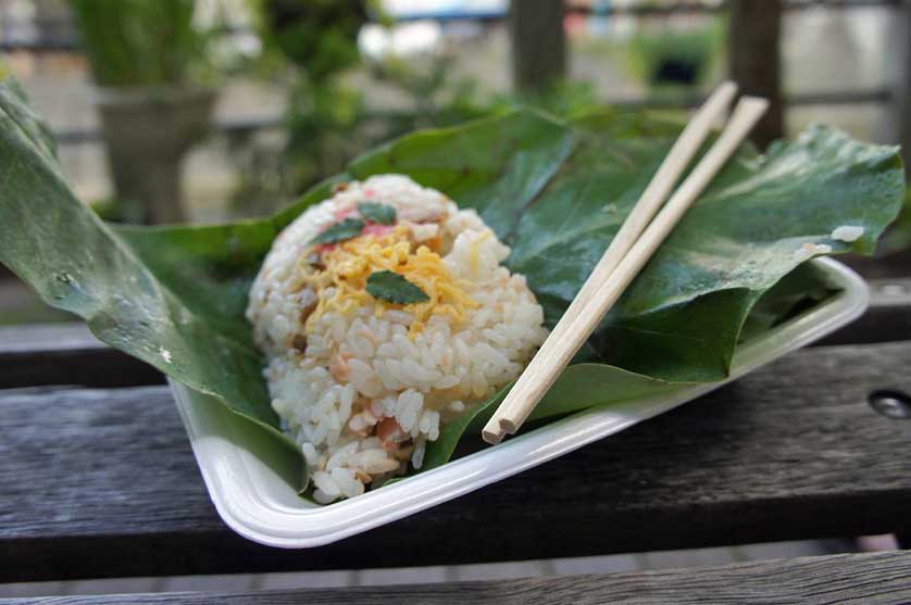 Hobazushi, sushi wrapped in a magnolia leaf, Gifu Prefecture.