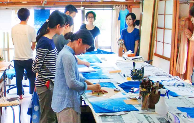 Indigo Dyeing Workshop in Hinohara, Tama, Japan.