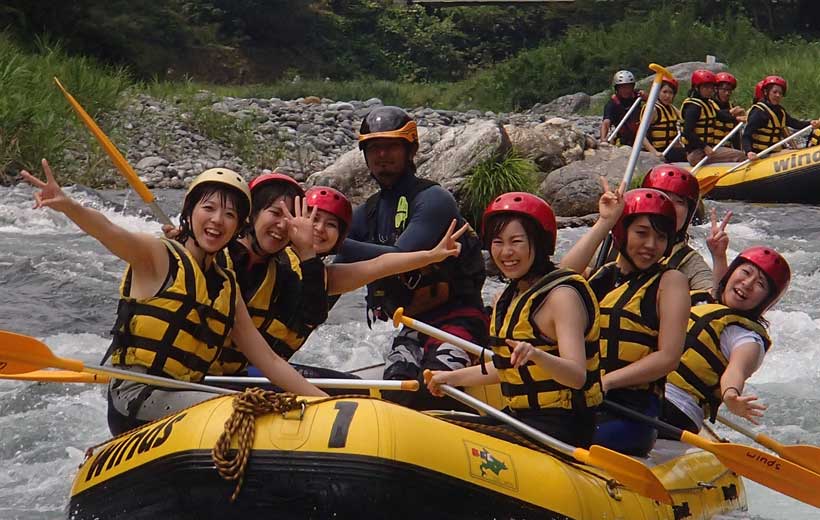 White Water Rafting Tour, Tama area, Japan.