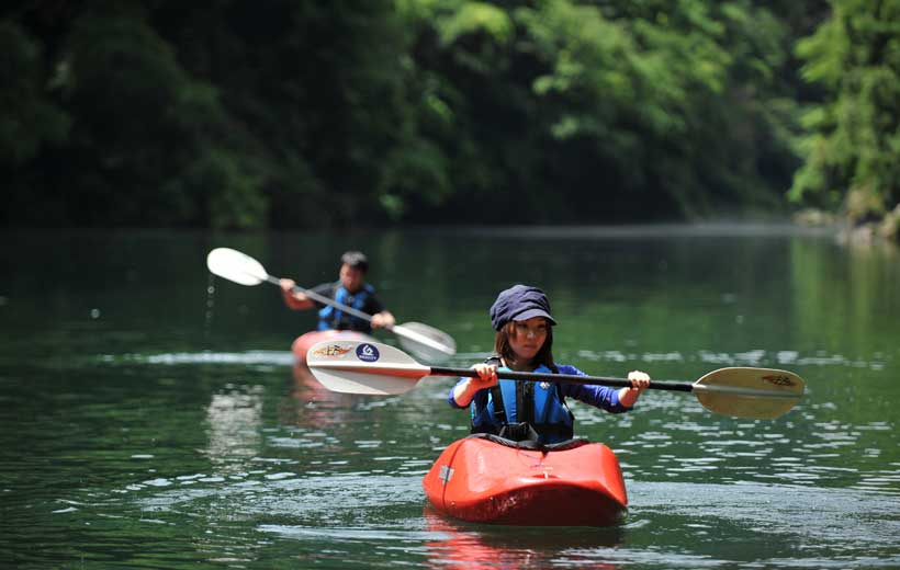 Kayaking, Tama area, Japan.