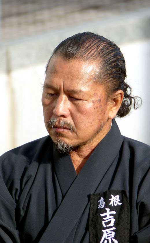 A demonstration of Tameshigiri, sword testing, at Okuizumo Tatara Sword Museum.