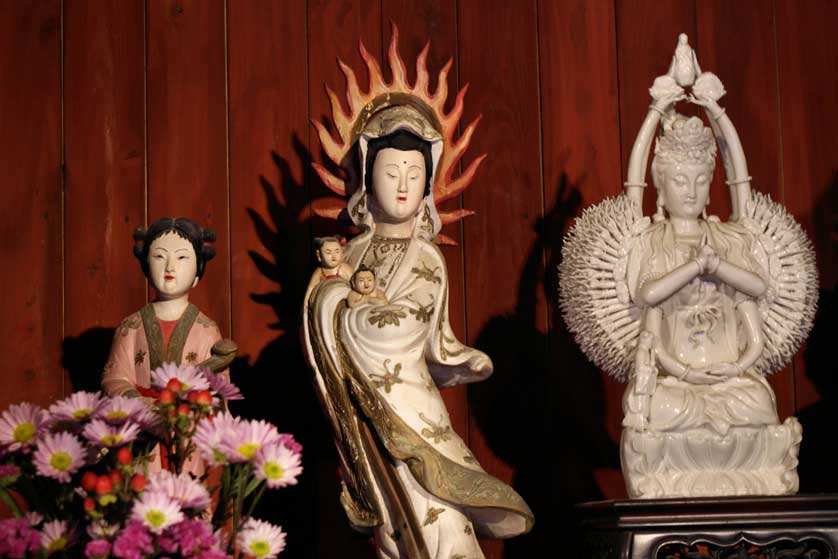 Guan Yin (Bodhisattva of Mercy) statues, Tojin Yashiki, Nagasaki, Japan.
