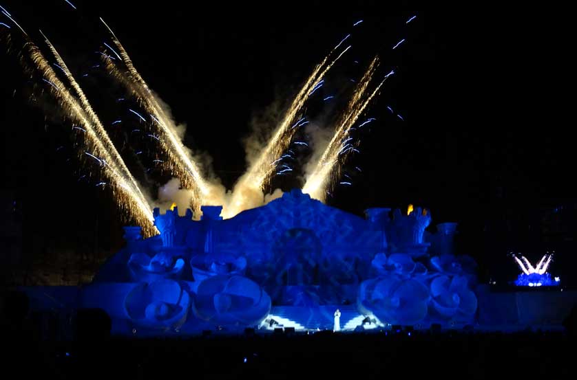 Tokamachi Snow Stage, Lights, and Fireworks.