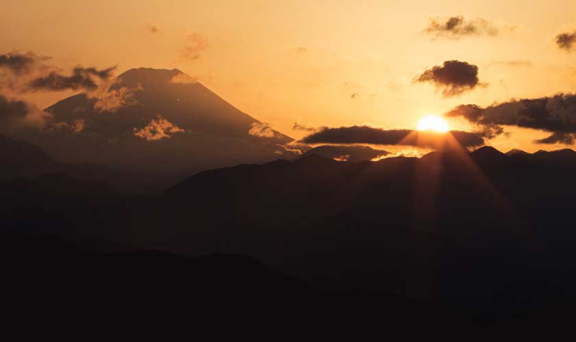 Sunset on Mount Fuji.