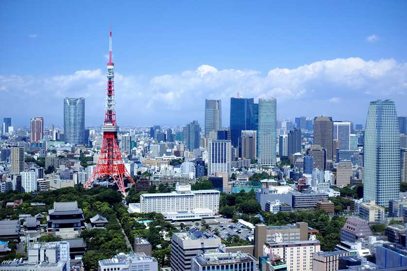 Tokyo Tower and view of Tokyo.