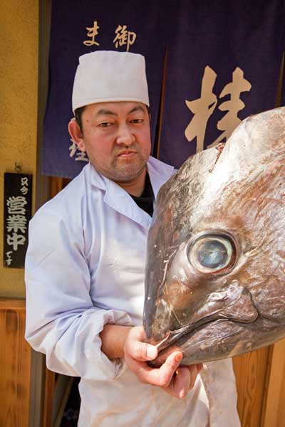 Tsukiji Wholesale Fish Market, Tokyo, Japan.