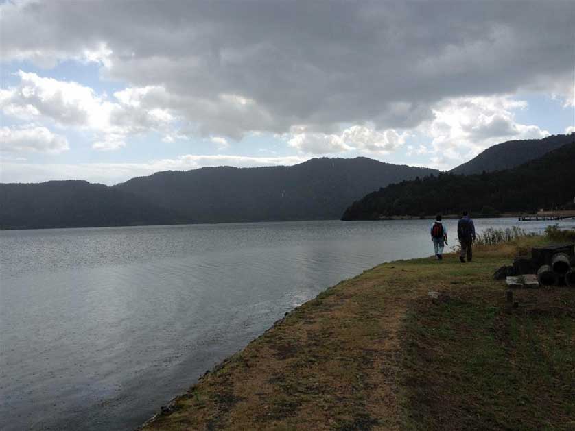 View of Lake Biwa on the Uminobe trail.