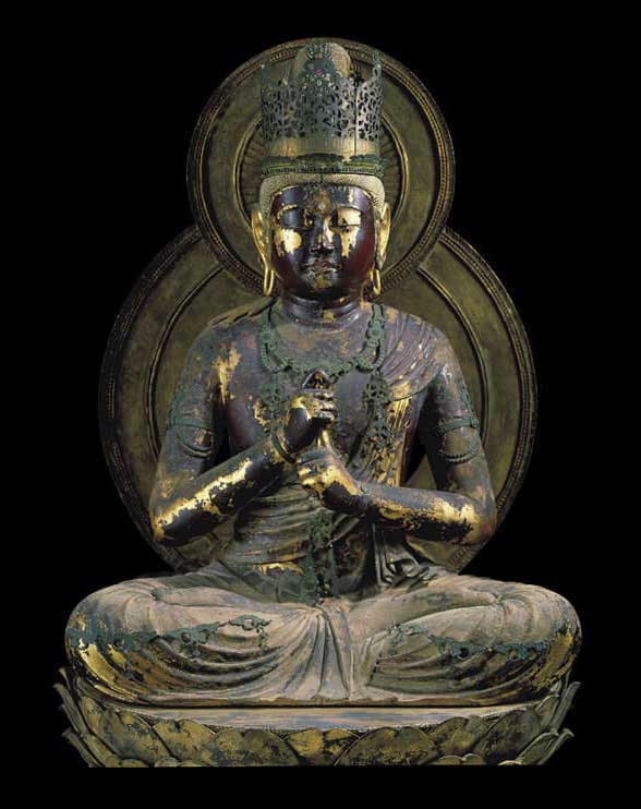 Seated Dainichi Nyorai at Enjoji Temple, Nara, Japan.