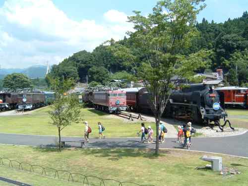 Outdoor locomotive exhibition, Usui Toge Railway Museum.