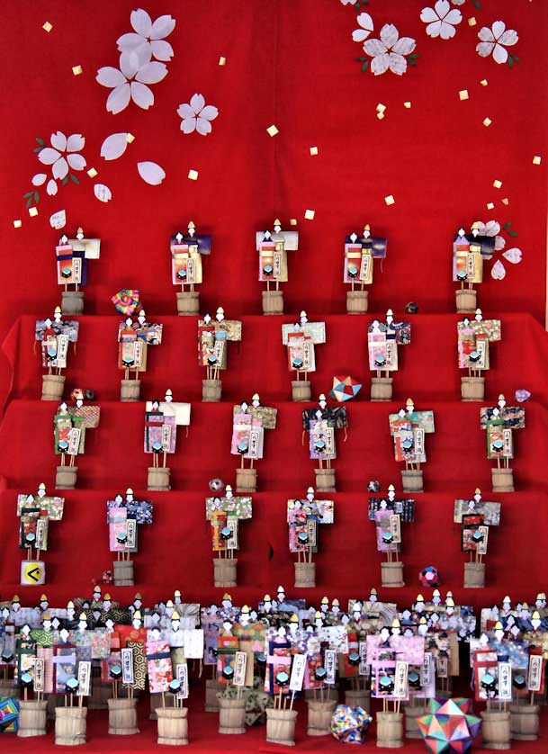 Unusual Hina Dolls on display at the former Zenkoji Temple in the Nioza district, Oita Prefecture, Kyushu.