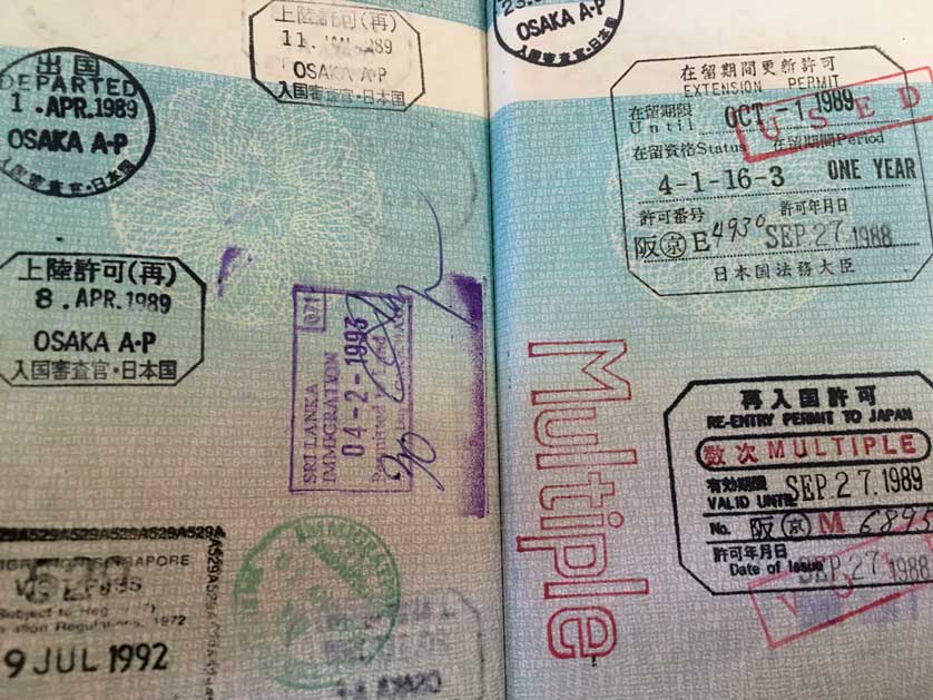 Photograph of visa stamps.