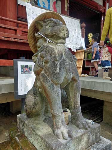 Wado Hijiri Shrine Guardian dog with hat.