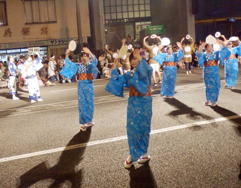 Women dancing at the Waraji Festival, Fukushima.