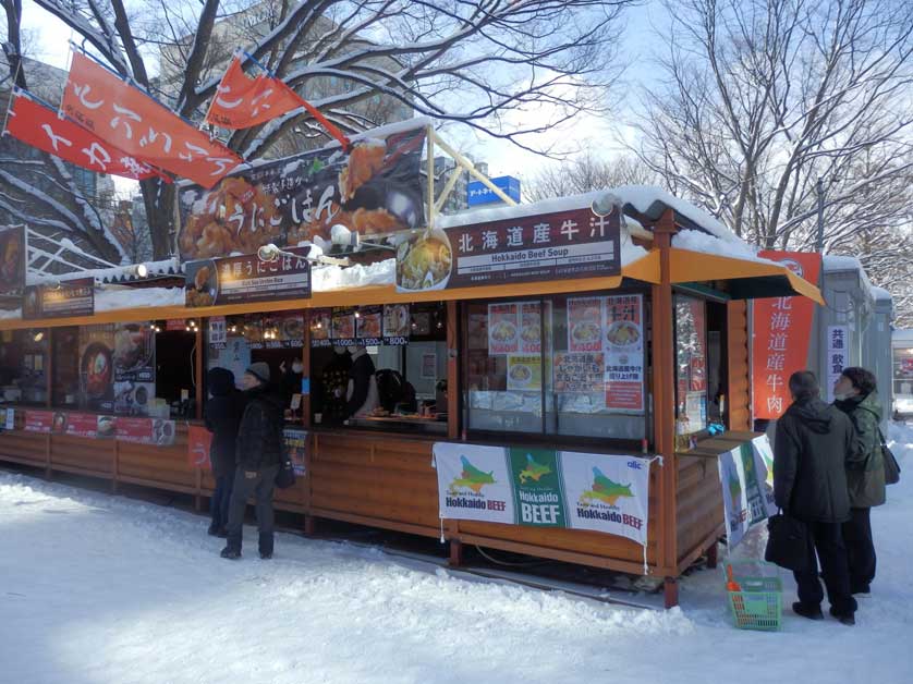 Hokkaido Food on offer at the Sapporo Snow Festival.