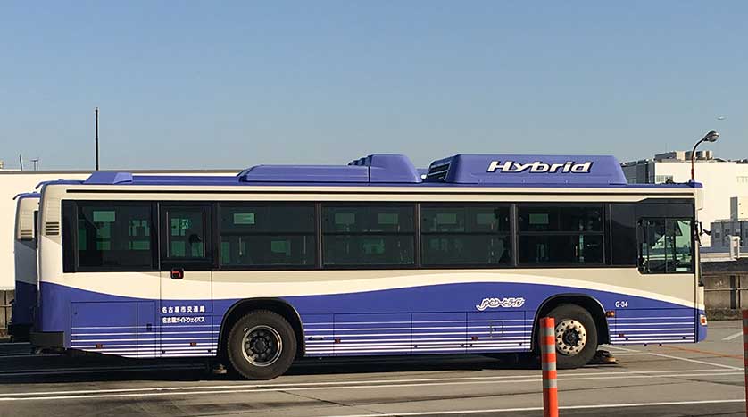 Yutorito Line Bus at Ozone Station, Nagoya, Aichi.