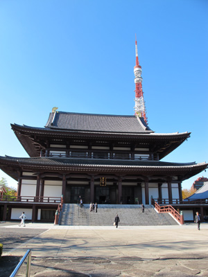 Zojoji Temple and Tokyo Tower, Tokyo.