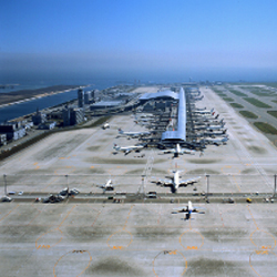 Kansai Airport is connected to Osaka and Kyoto