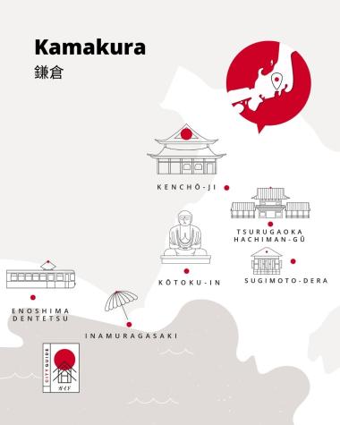 Karte Sehenswürdigkeiten in Kamakura