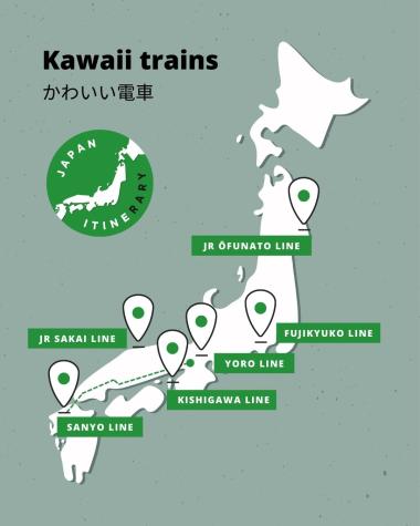 Kawaii train map 