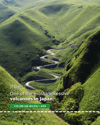 The Aso Caldera and its 5 volcanic peaks