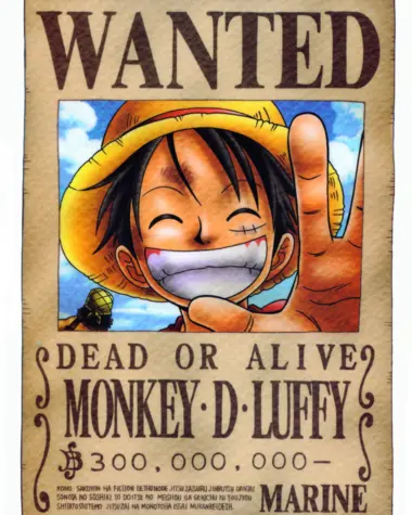 Affiche One Piece Wanted de Luffy - Nouvelle prime