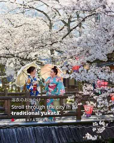 Stroll through the city in a traditional yukata