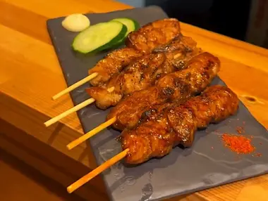 Soy meat "yakitori" at Izakaya Nijiya