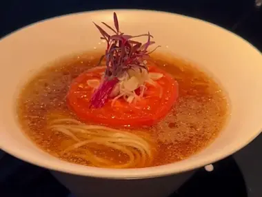 Roasted tomato ramen at Vegan Ramen UZU