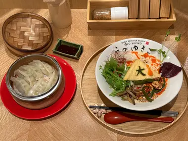 Soy Milk Ramen and dumplings at Uno Yukiko 