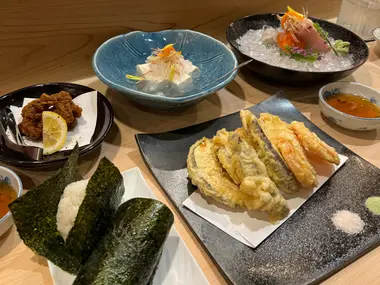 Tempura and other foods at Korin in Gion