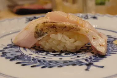 Aburi nodoguro nigiri- Sushi Ikuta, Kanazawa