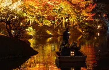 Illuminations du jardin Ritsurin