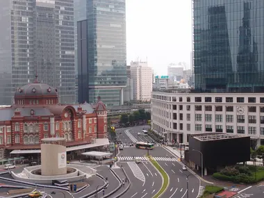Vue de la gare de Tokyo depuis Shin-Marunouchi Building