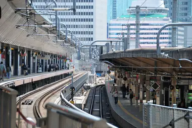 Rails du Shinkansen (gare de Tokyo)
