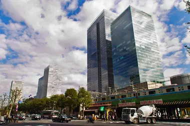 Shiodome is a neighborhood of Tokyo includes one of the largest concentrations of building.