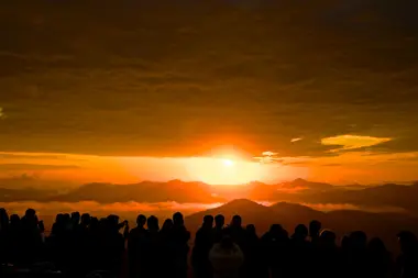 Coucher de soleil depuis la terrasse 