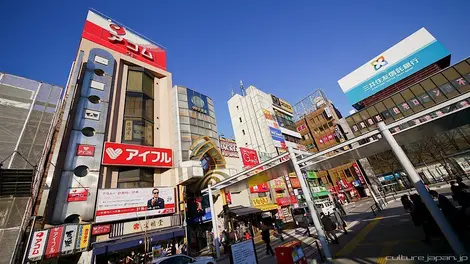 Buildings with shops and store around Nakano Broadway