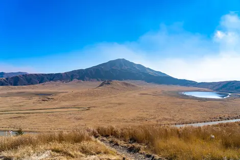 Mount Aso on the island of Kyushu is the largest of Japan's volcanoes, but also one of the most active.