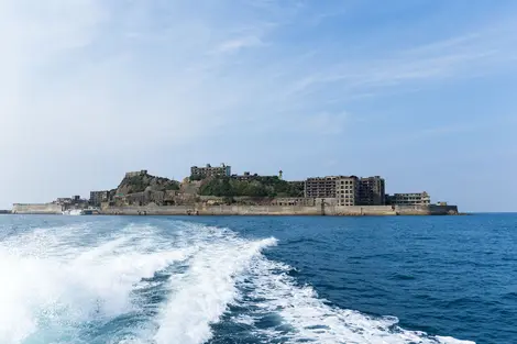 Die Geisterinsel Gunkanjima. Das ehemalige Kohlebergwerk beherbergte mehr als 5.300 Arbeiter