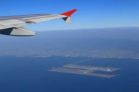 Acercándose al aeropuerto internacional de Kansai