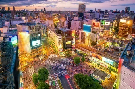 Weltberühmte Shibuya-Kreuzung, Tokio