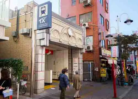 Old historical Exit 5 of Asakusa Station of the Tsukuba Express Line, near Koenrokku Intersection, Tokyo Old historical Exit 5 of Asakusa Station of the Tsukuba Express Line, near Koenrokku Intersection, Tokyo
