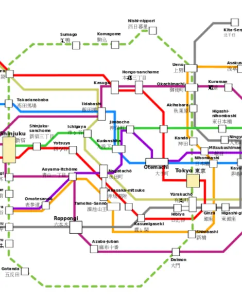 Carte du métro de Tokyo Carte du métro de Tokyo