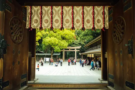 Sanctuaire de Meiji Jinhy Intérieur du sanctuaire de Meiji Jingu