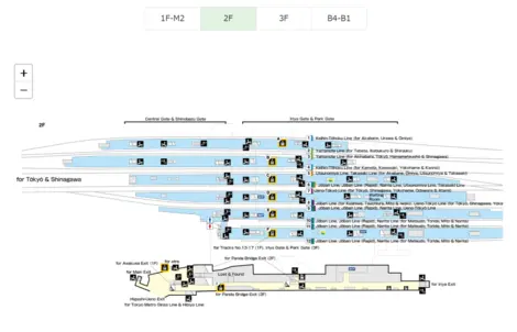 Plan de la gare de Ueno